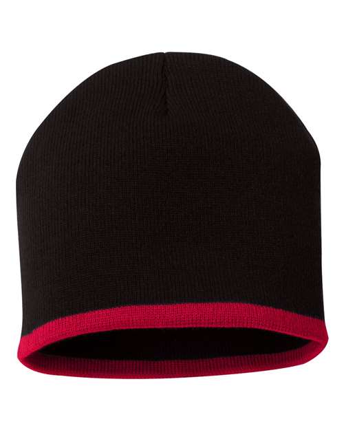 8" Bottom-Striped Beanie SP09