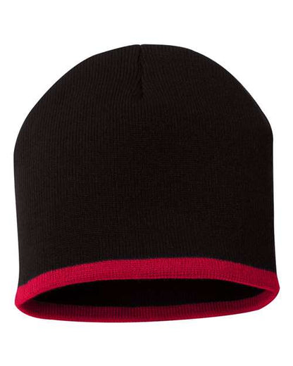 8" Bottom-Striped Beanie SP09