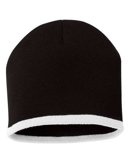 8" Bottom-Striped Beanie SP09
