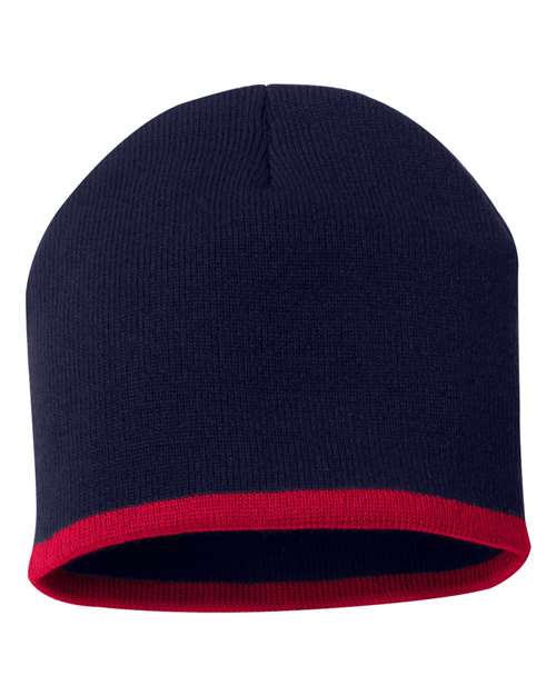 8" Bottom-Striped Beanie SP09