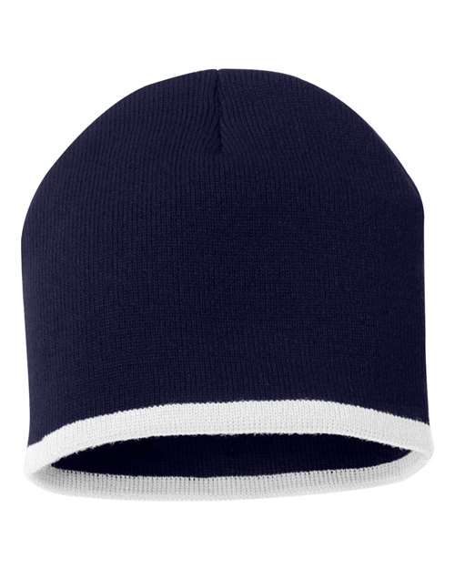 8" Bottom-Striped Beanie SP09