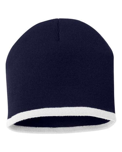 8" Bottom-Striped Beanie SP09