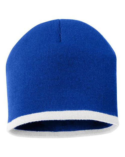 8" Bottom-Striped Beanie SP09