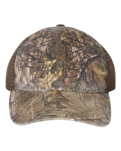 Garment Washed Printed Trucker Cap 111P