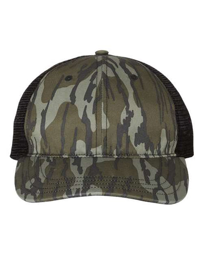 Garment Washed Printed Trucker Cap 111P