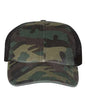 Garment Washed Printed Trucker Cap 111P