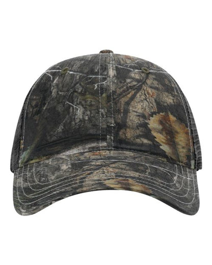 Garment Washed Printed Trucker Cap 111P