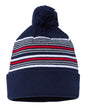12" Striped Pom-Pom Cuffed Beanie SP60