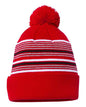 12" Striped Pom-Pom Cuffed Beanie SP60
