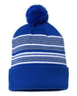 12" Striped Pom-Pom Cuffed Beanie SP60