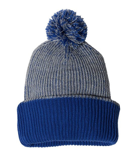 12" Speckled Pom-Pom Cuffed Beanie SP70