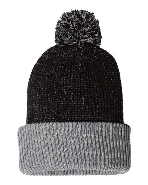 12" Speckled Pom-Pom Cuffed Beanie SP70