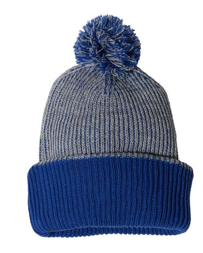 12" Speckled Pom-Pom Cuffed Beanie SP70