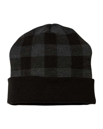 USA-Made Plaid Beanie RKP12