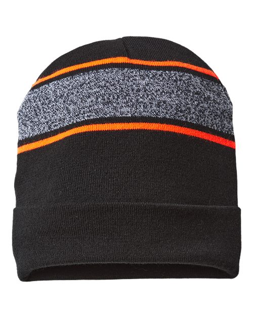 USA-Made Variegated Striped Cuffed Beanie RKV12