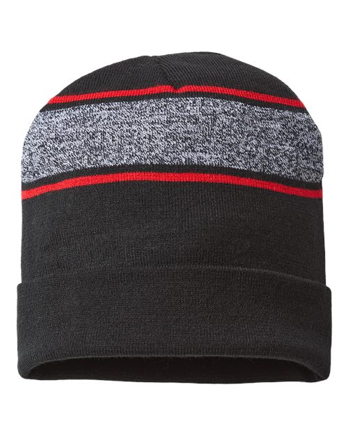 USA-Made Variegated Striped Cuffed Beanie RKV12