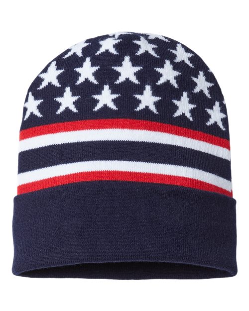 USA-Made Patriotic Cuffed Beanie RK12