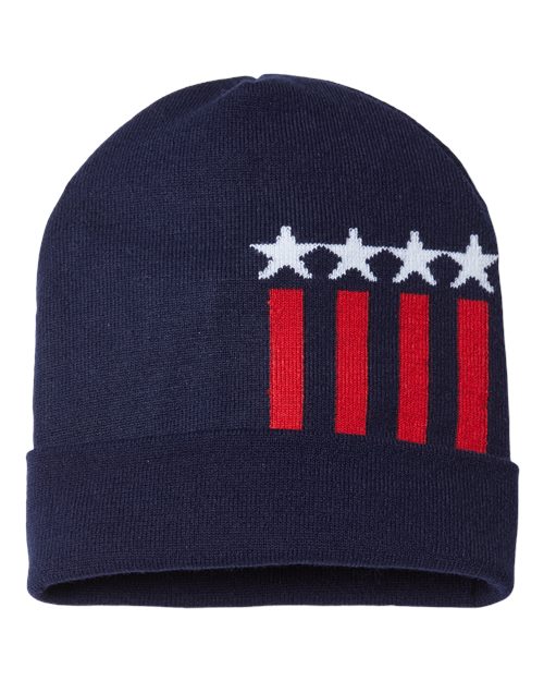USA-Made Patriotic Cuffed Beanie RK12