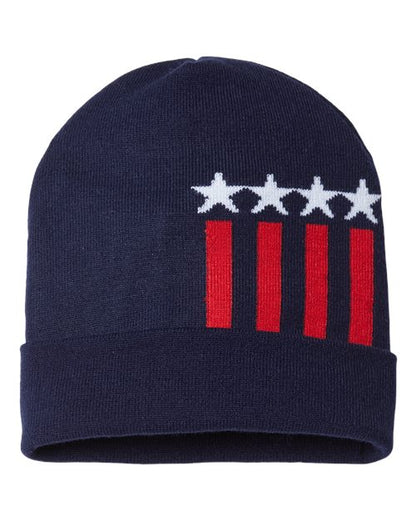 USA-Made Patriotic Cuffed Beanie RK12