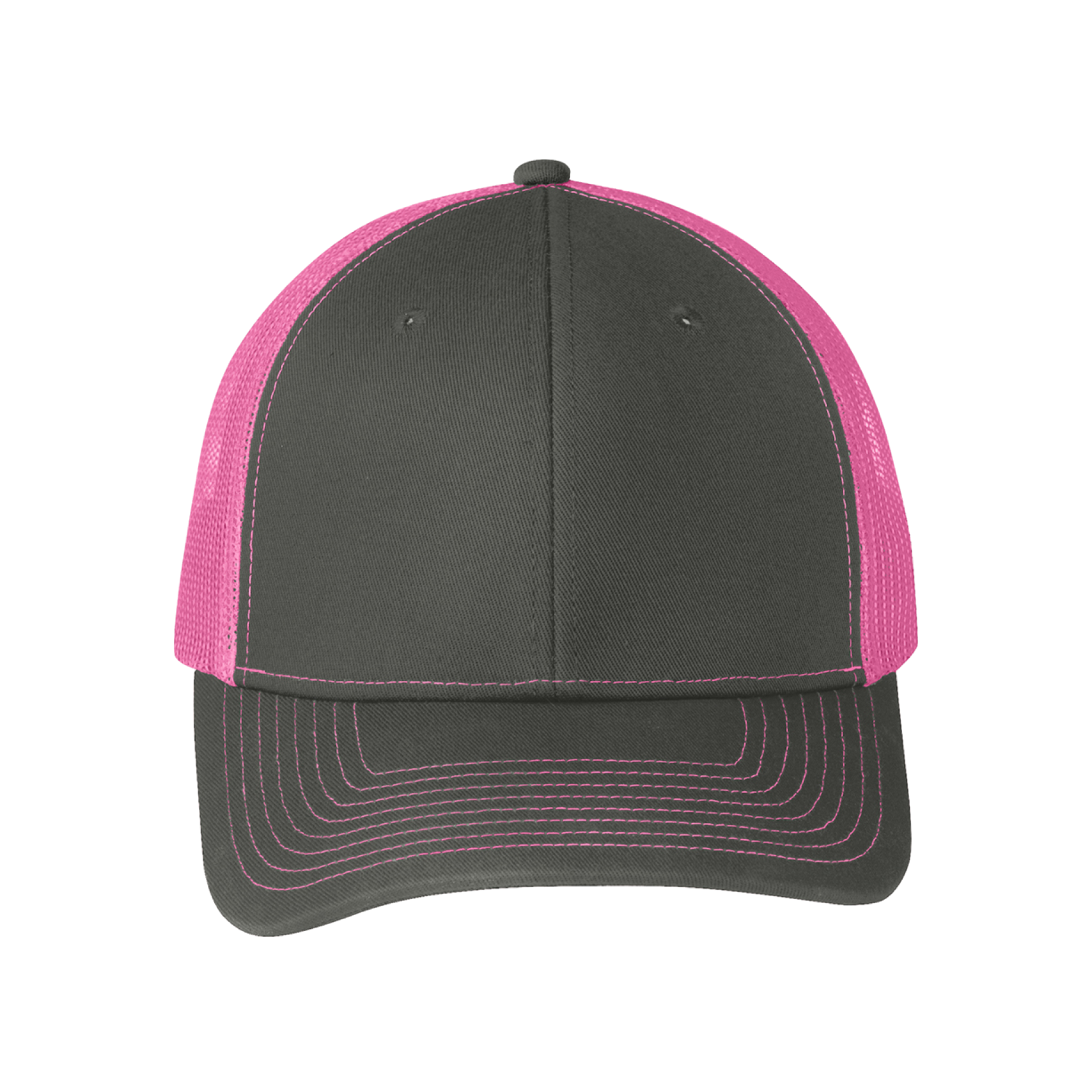 Custom Cheap Trucker Hat Charcoal Neon Pink