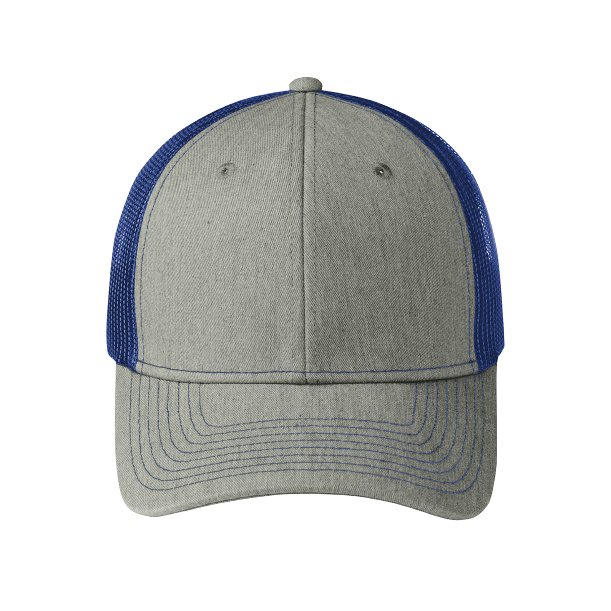 Custom Cheap Trucker Hat Heather Grey Blue