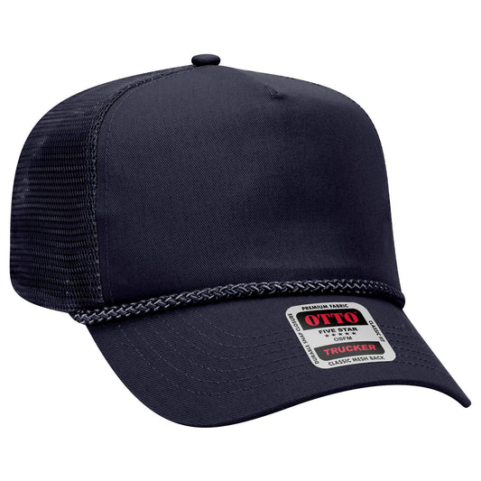 OTTO CAP 5 Panel Mid Profile Mesh Back Trucker Hat 39-071
