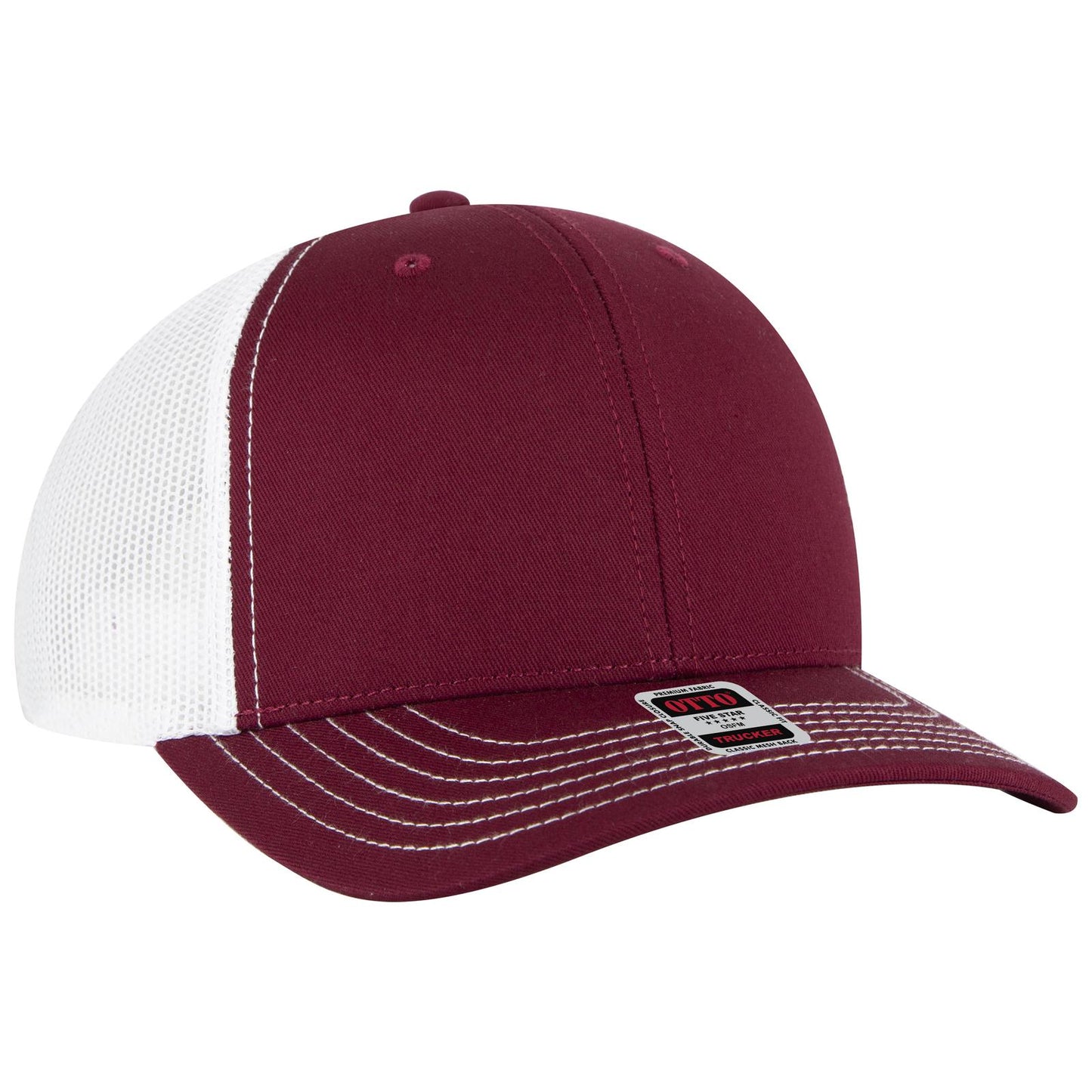 OTTO CAP 6 Panel Mid Profile Mesh Back Trucker Hat 112-1