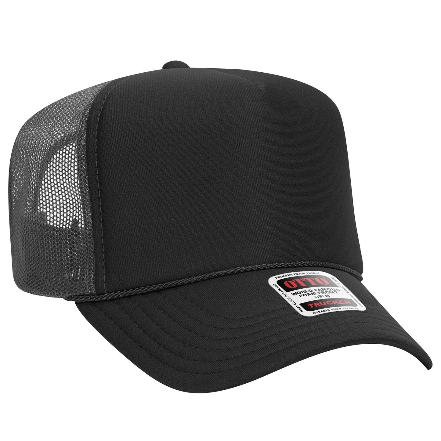 OTTO CAP 5 Panel High Crown Mesh Back Trucker Hat 39-165