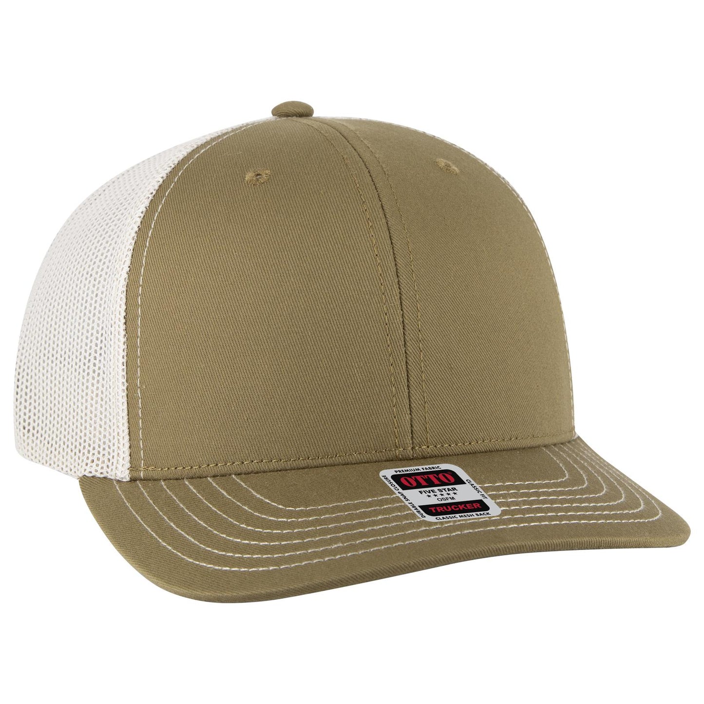 OTTO CAP 6 Panel Mid Profile Mesh Back Trucker Hat 112-1
