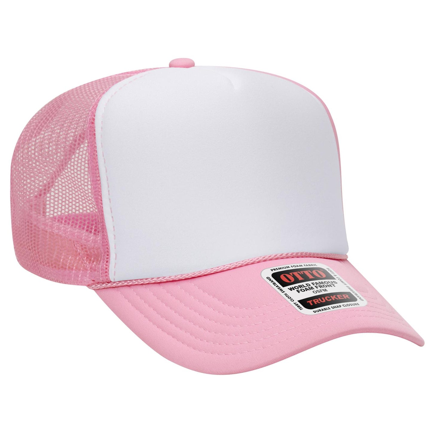 OTTO CAP 5 Panel High Crown Mesh Back Trucker Hat 39-165