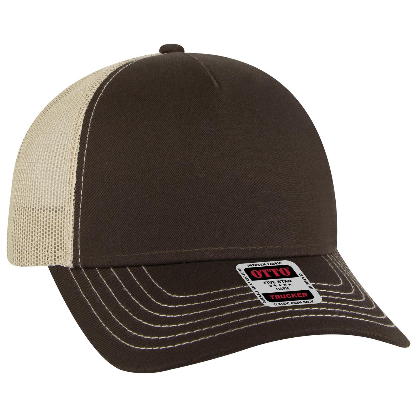 OTTO CAP 5 Panel Low Profile Mesh Back Trucker Hat 102-664