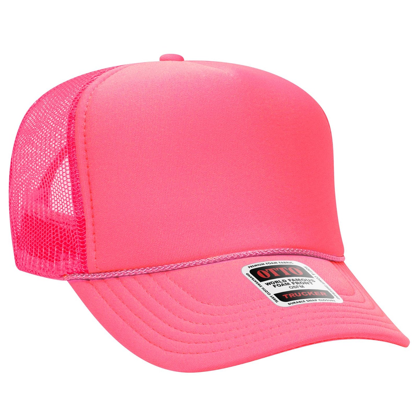 OTTO CAP 5 Panel High Crown Mesh Back Trucker Hat 39-165