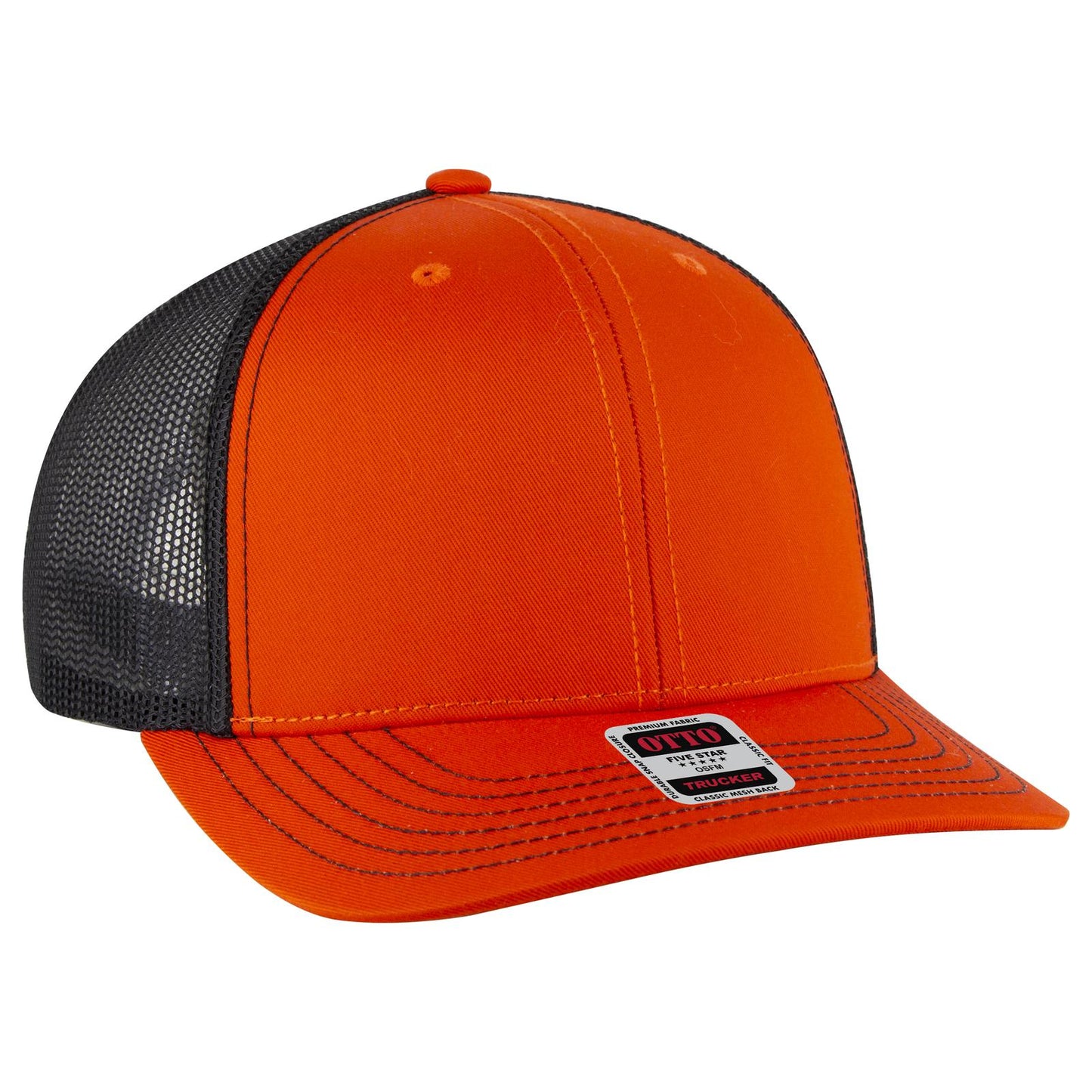 OTTO CAP 6 Panel Mid Profile Mesh Back Trucker Hat 112-1