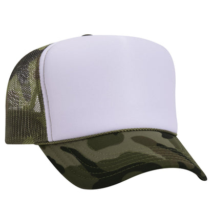 OTTO CAP 5 Panel High Crown Mesh Back Trucker Hat 39-165