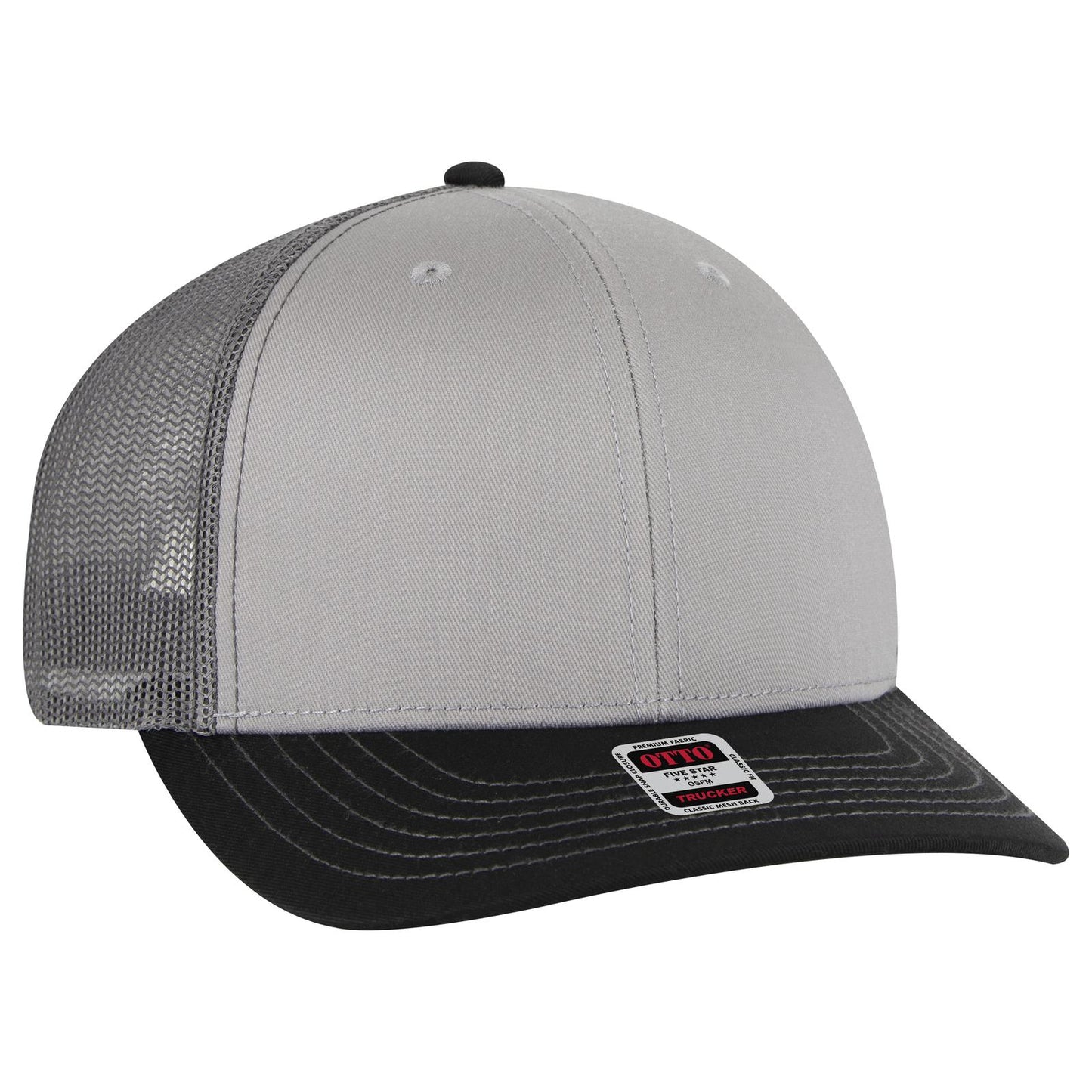 OTTO CAP 6 Panel Mid Profile Mesh Back Trucker Hat 112-1