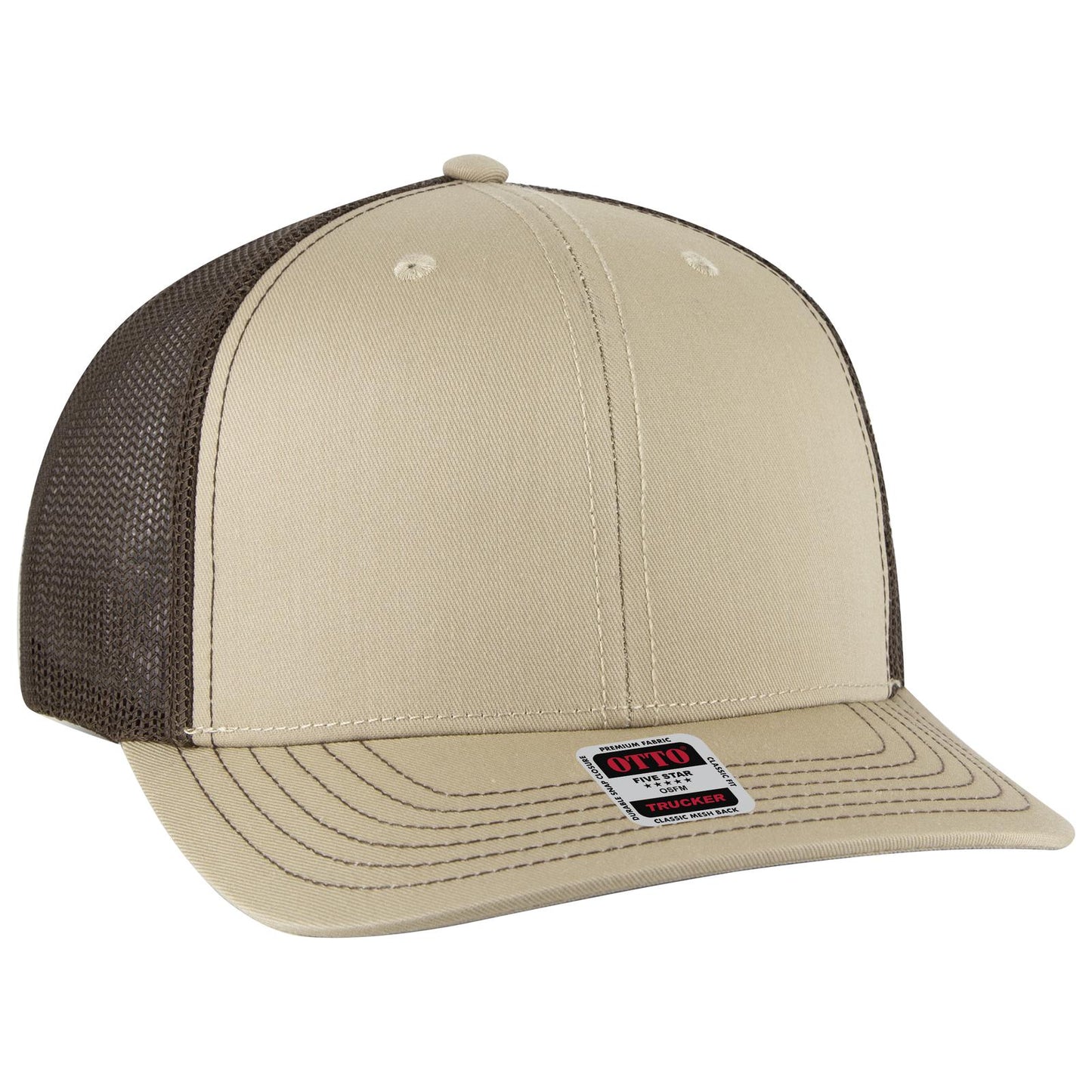 OTTO CAP 6 Panel Mid Profile Mesh Back Trucker Hat 112-1