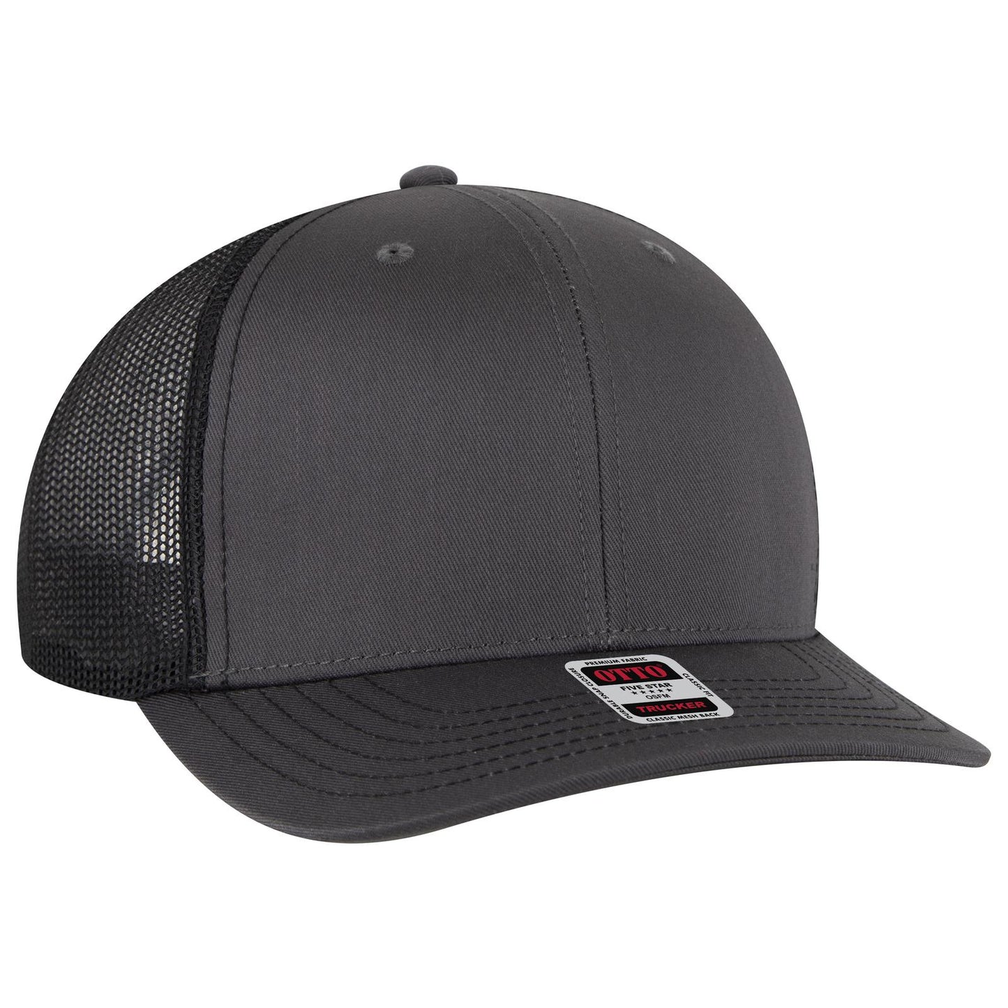 OTTO CAP 6 Panel Mid Profile Mesh Back Trucker Hat 112-1