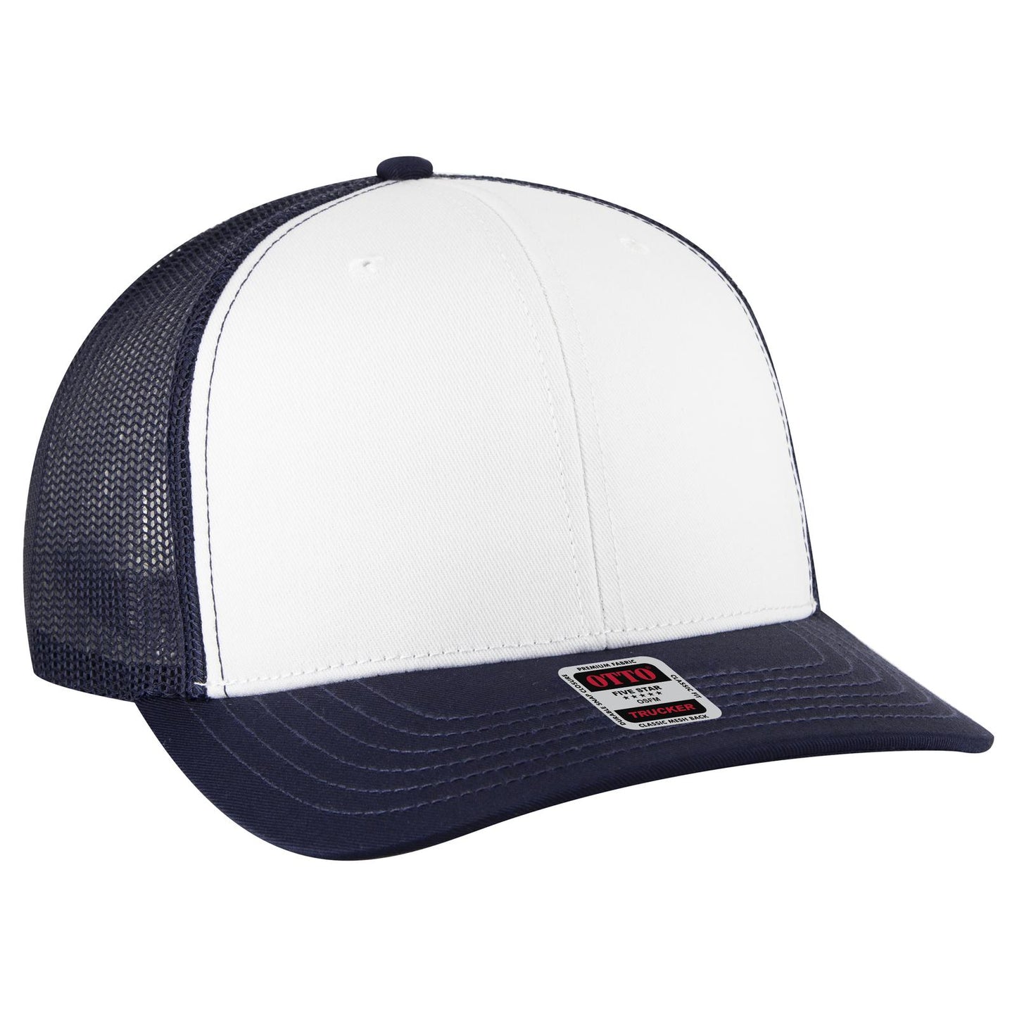 OTTO CAP 6 Panel Mid Profile Mesh Back Trucker Hat 112-1