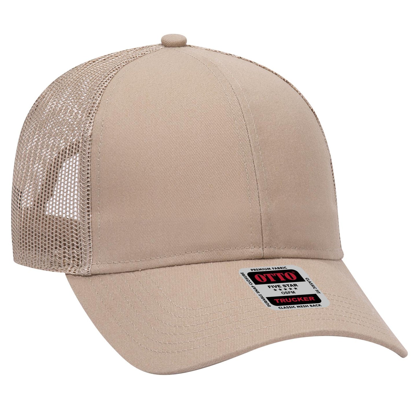 OTTO CAP 6 Panel Mid Profile Mesh Back Trucker Hat 30-287