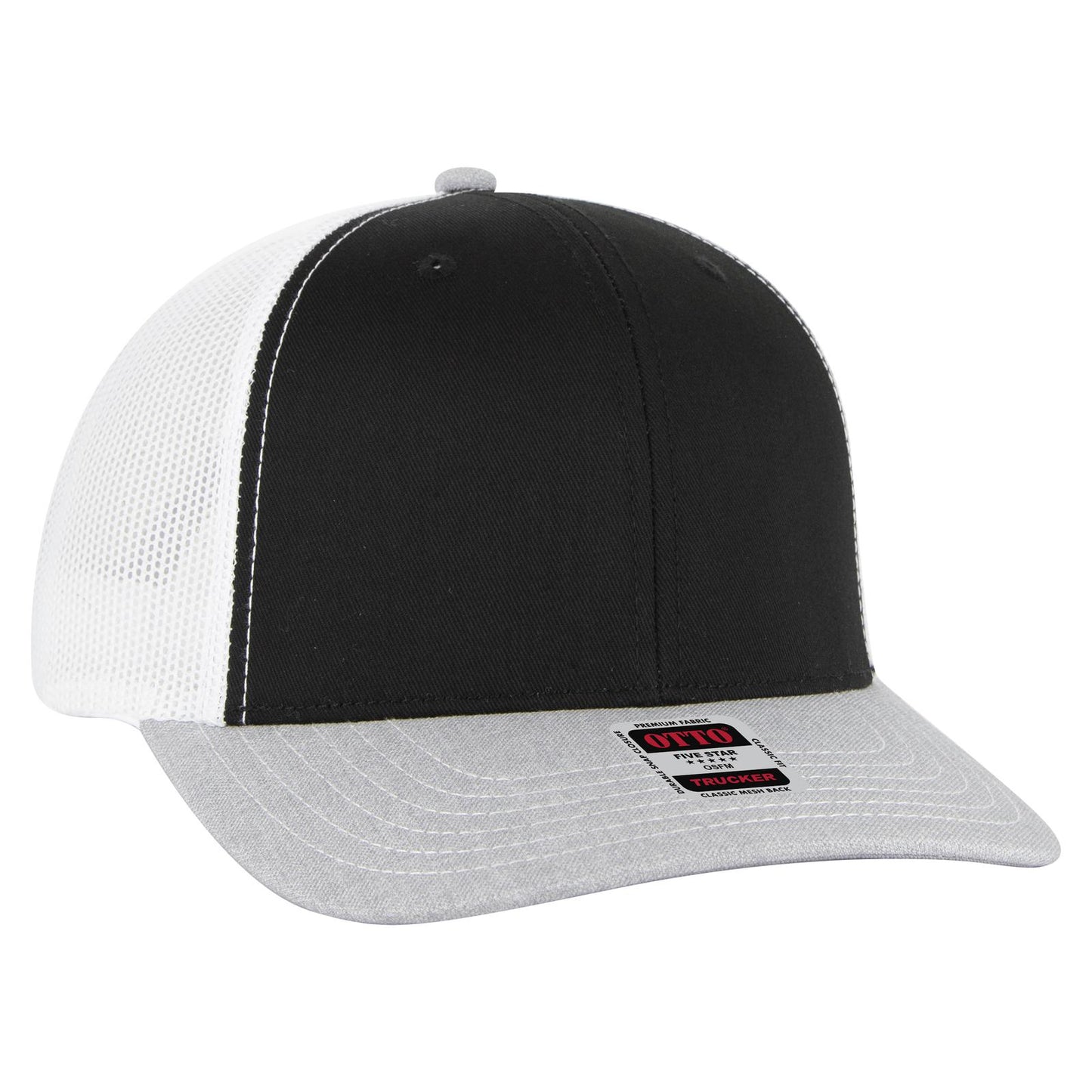 OTTO CAP 6 Panel Mid Profile Mesh Back Trucker Hat 112-1