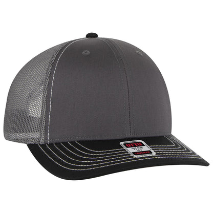 OTTO CAP 6 Panel Mid Profile Mesh Back Trucker Hat 112-1