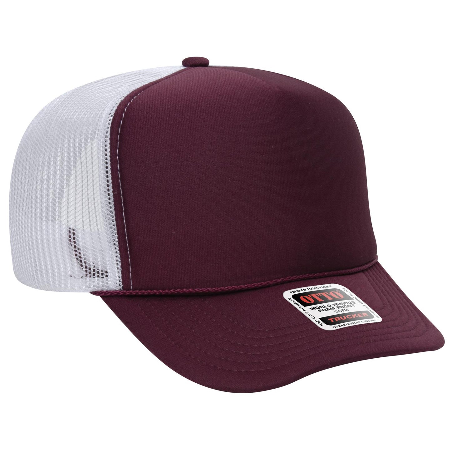 OTTO CAP 5 Panel High Crown Mesh Back Trucker Hat 39-165