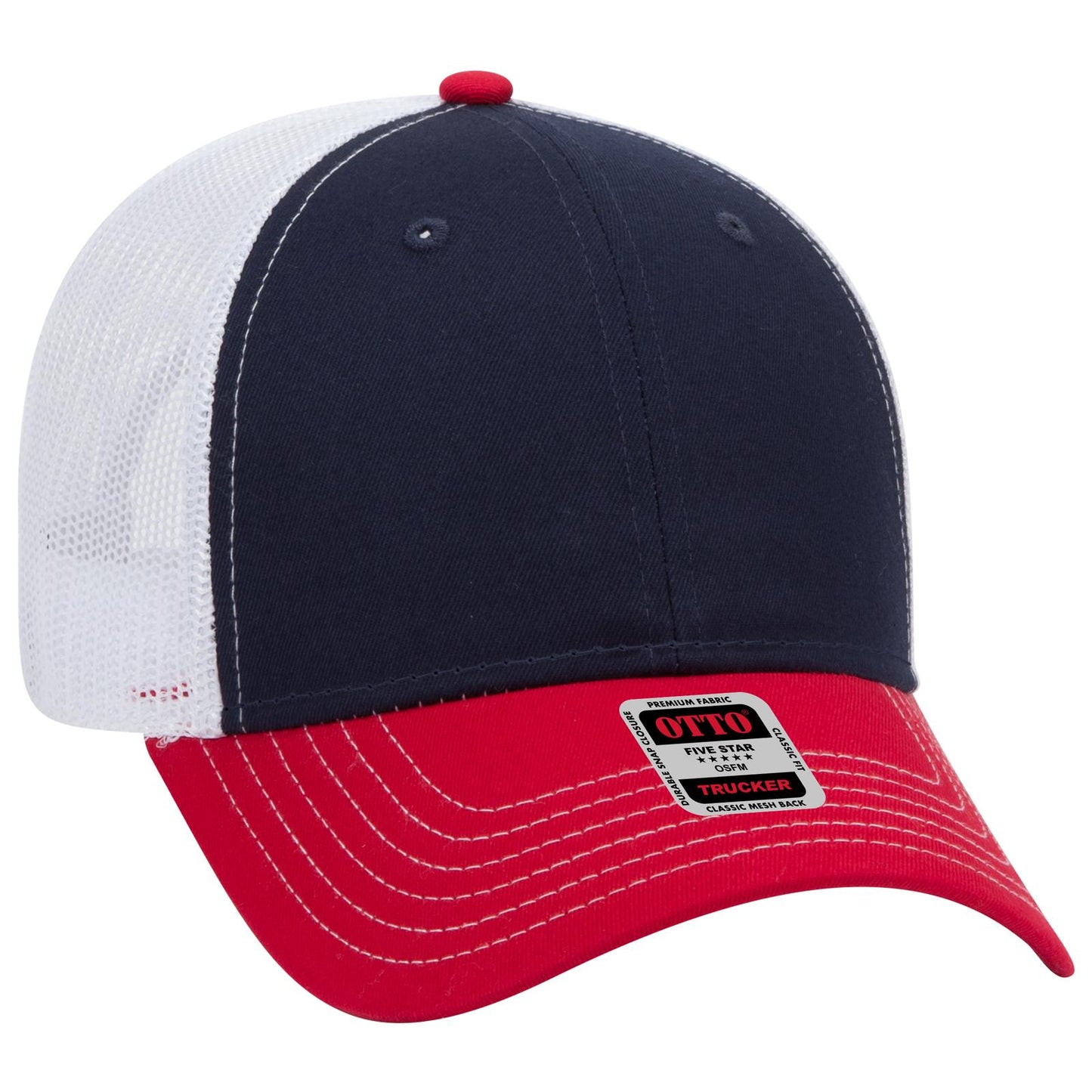 OTTO CAP 6 Panel Low Profile Mesh Back Trucker Hat 83-1239