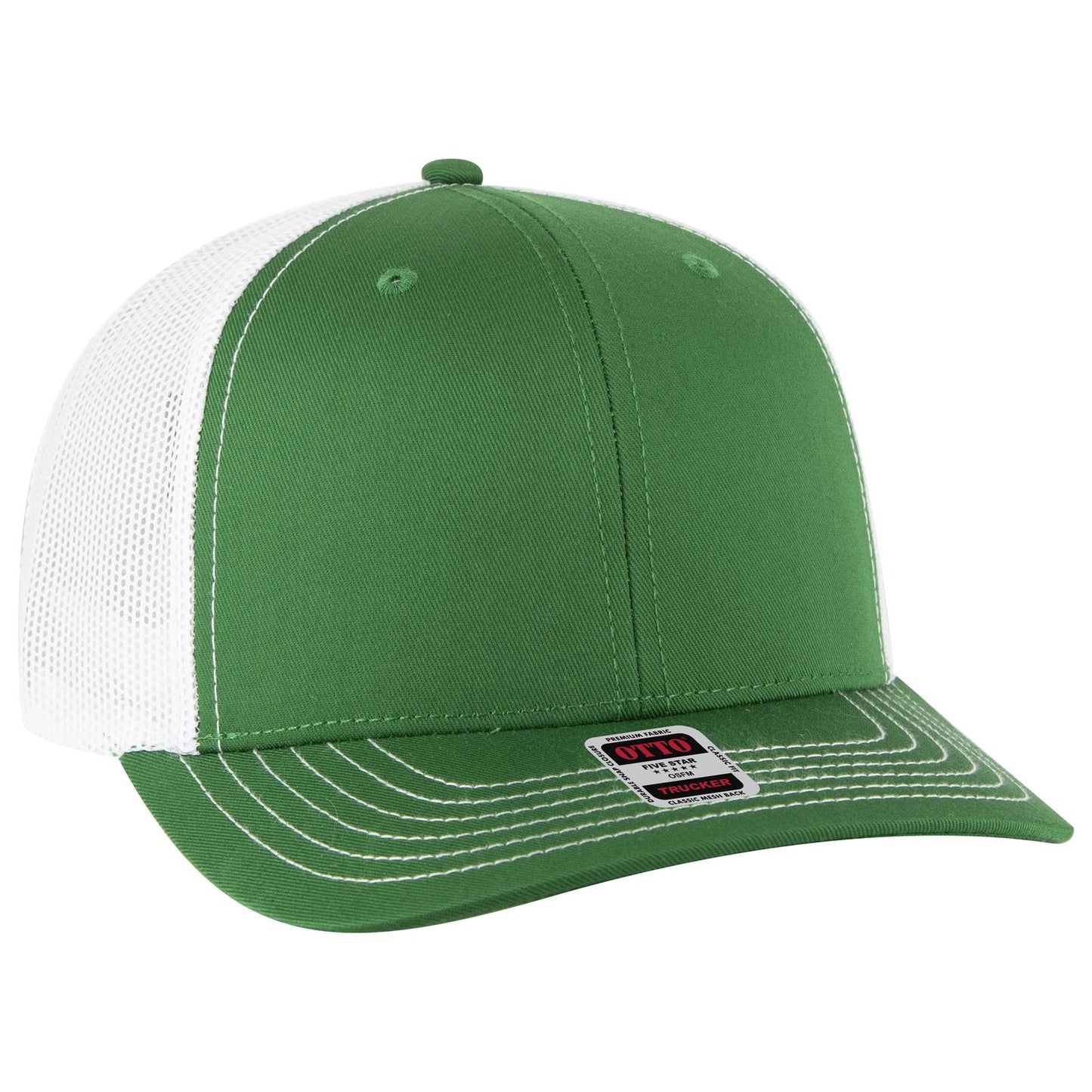 OTTO CAP 6 Panel Mid Profile Mesh Back Trucker Hat 112-1