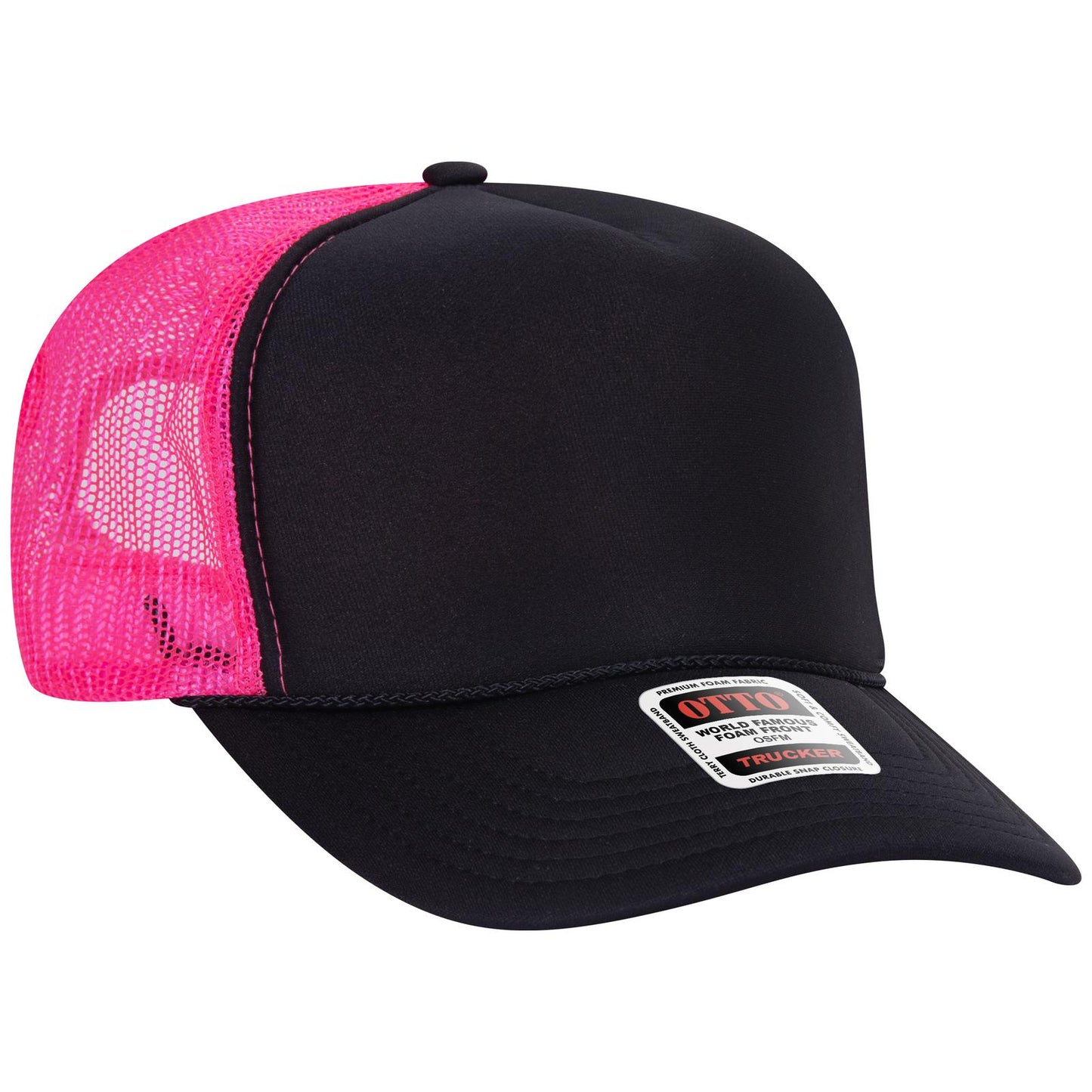 OTTO CAP 5 Panel High Crown Mesh Back Trucker Hat 39-165