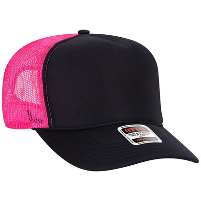 OTTO CAP 5 Panel High Crown Mesh Back Trucker Hat 39-165