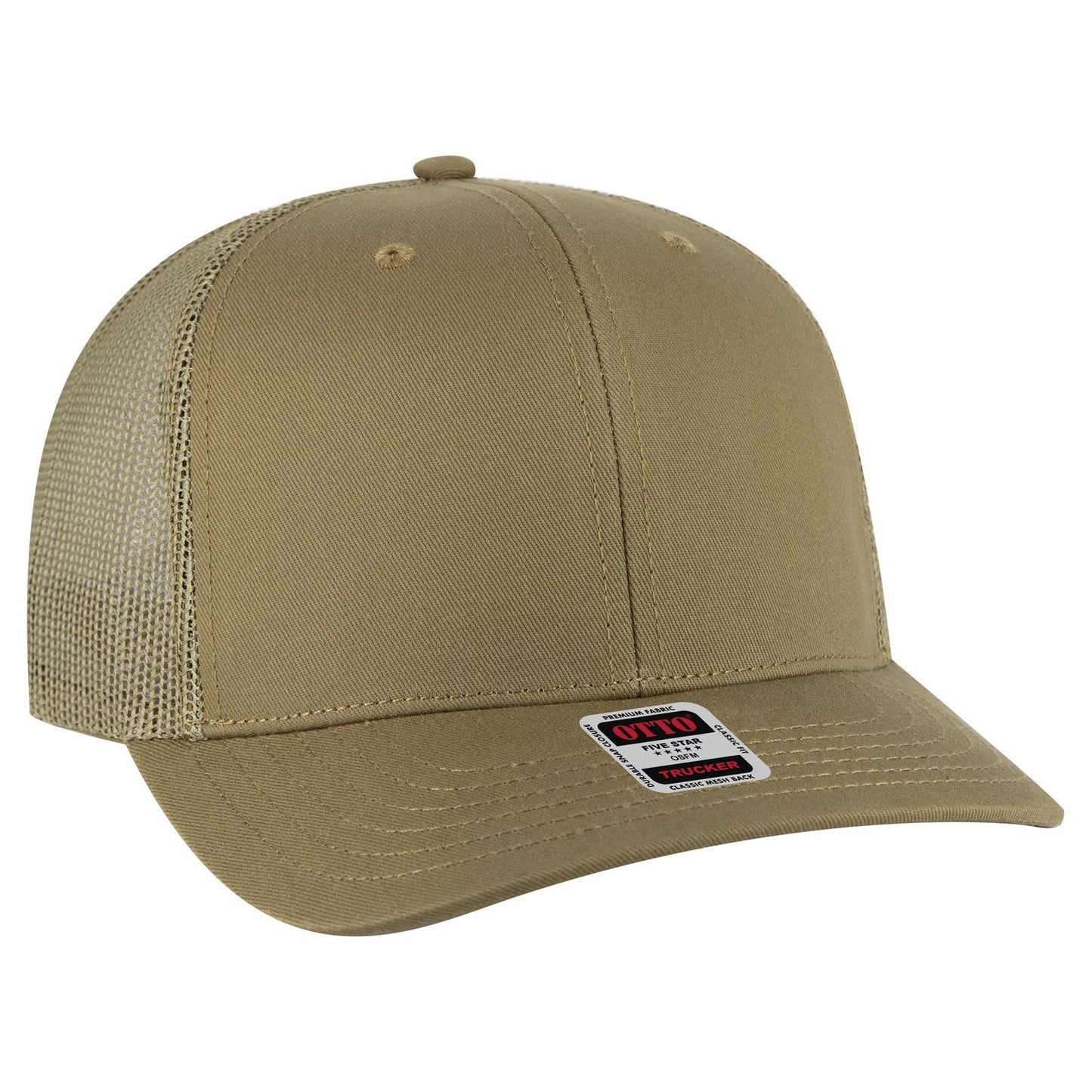 OTTO CAP 6 Panel Mid Profile Mesh Back Trucker Hat 112-1