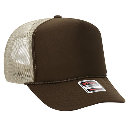 OTTO CAP 5 Panel High Crown Mesh Back Trucker Hat 39-165