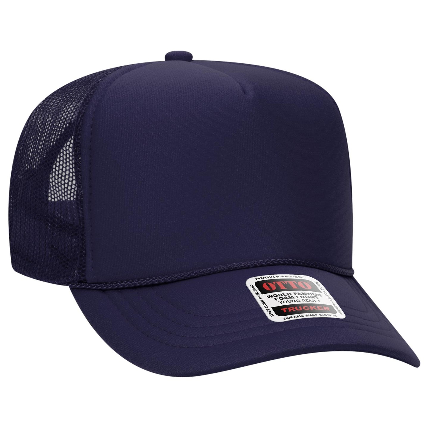 OTTO CAP 5 Panel High Crown Mesh Back Trucker Hat 39-165