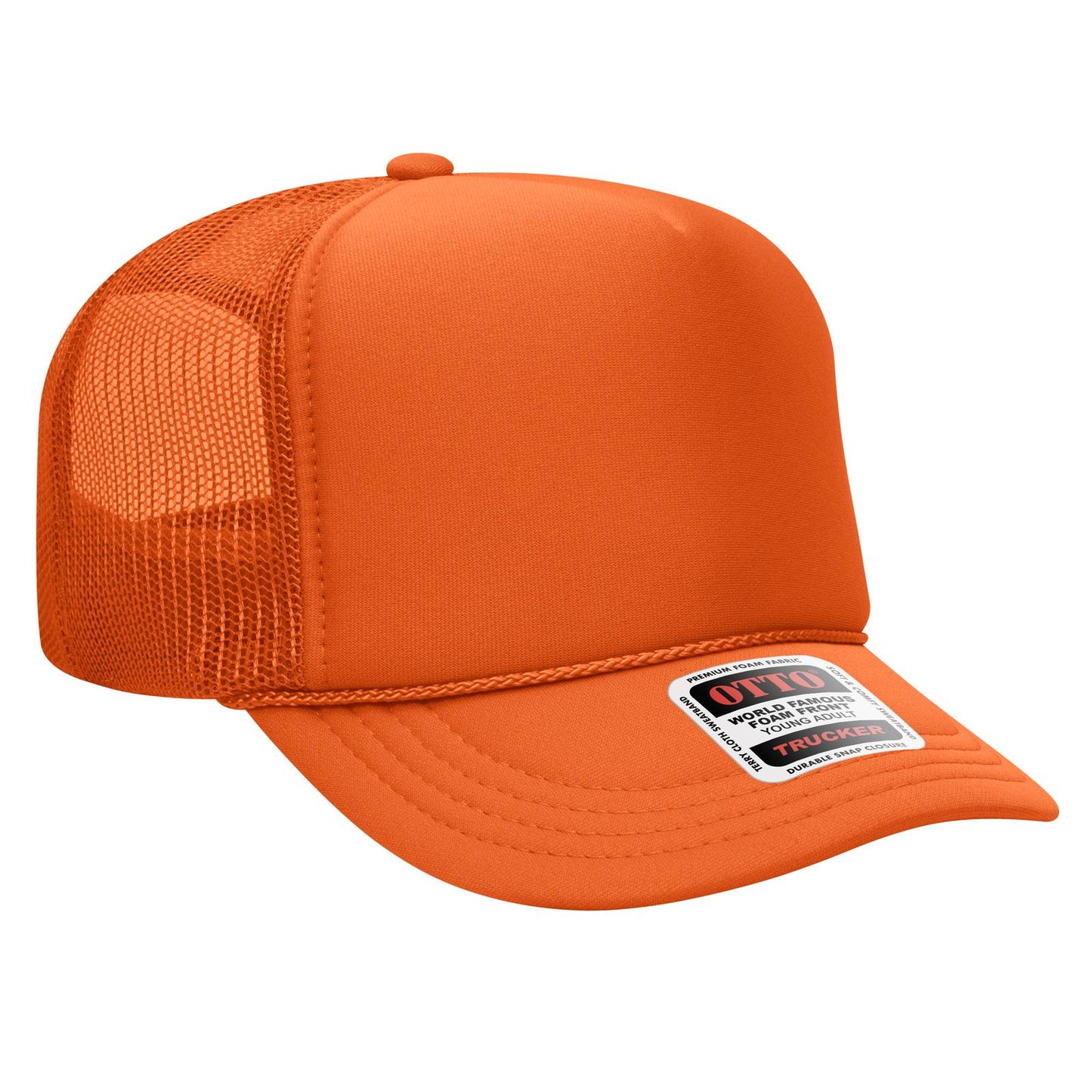 OTTO CAP 5 Panel High Crown Mesh Back Trucker Hat 39-165